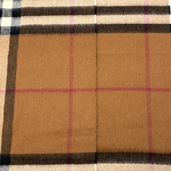 Burberry Brown Classic Check Cashmere Fringe Scarf - Picture 5 of 9